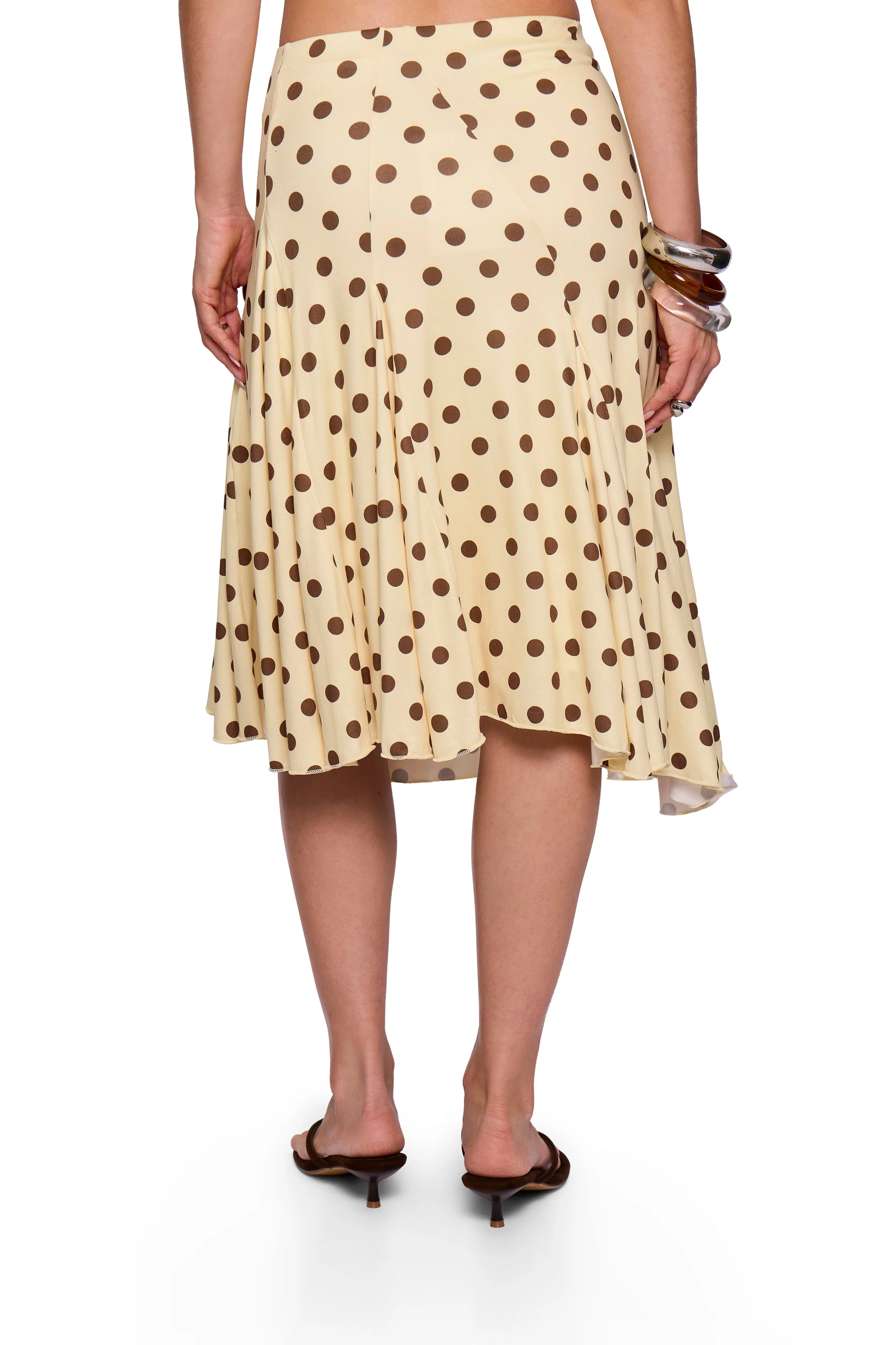 Butter Cream Polka Midi Skirt - Image 4