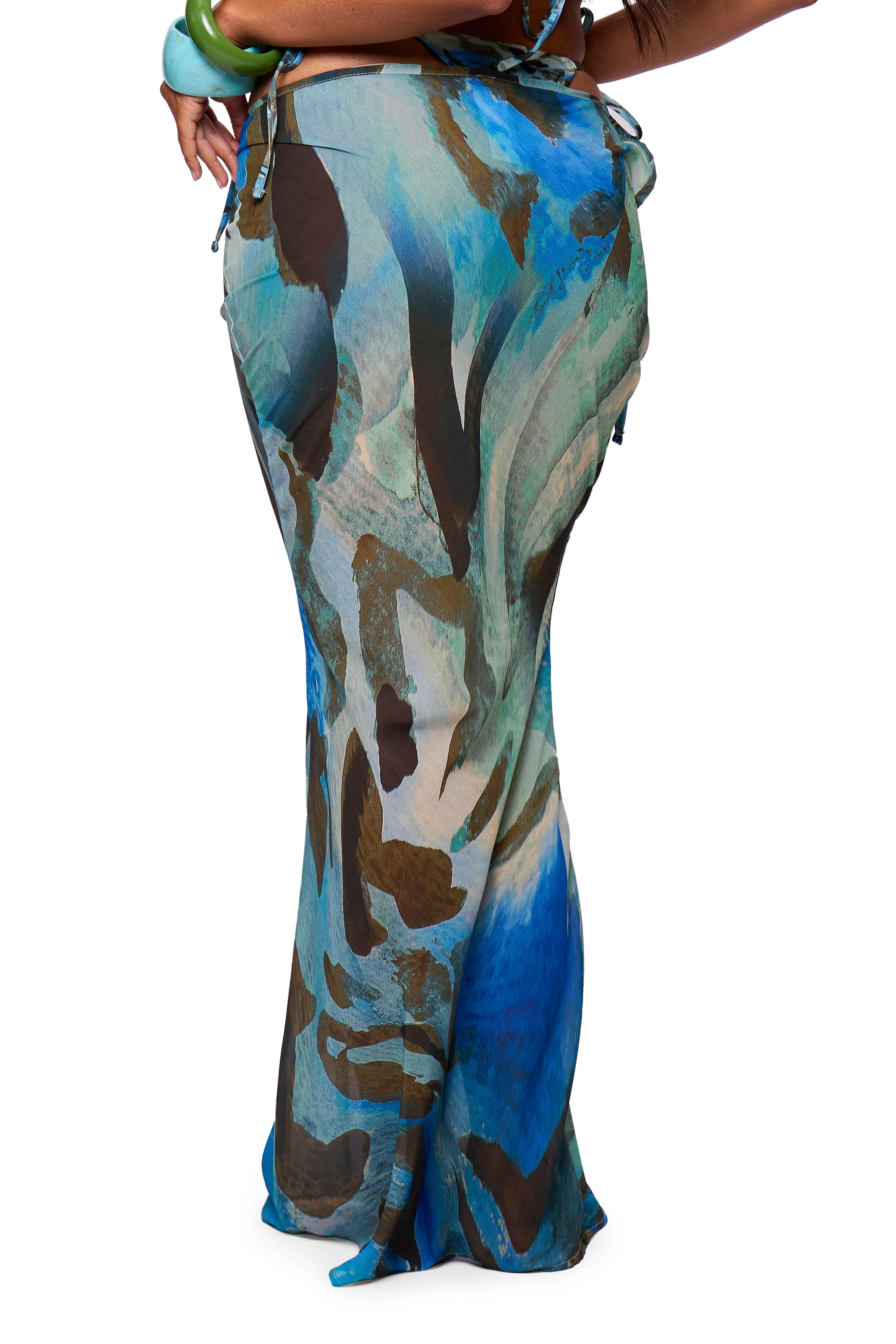 Green Printed Maxi Skirt - Image 4
