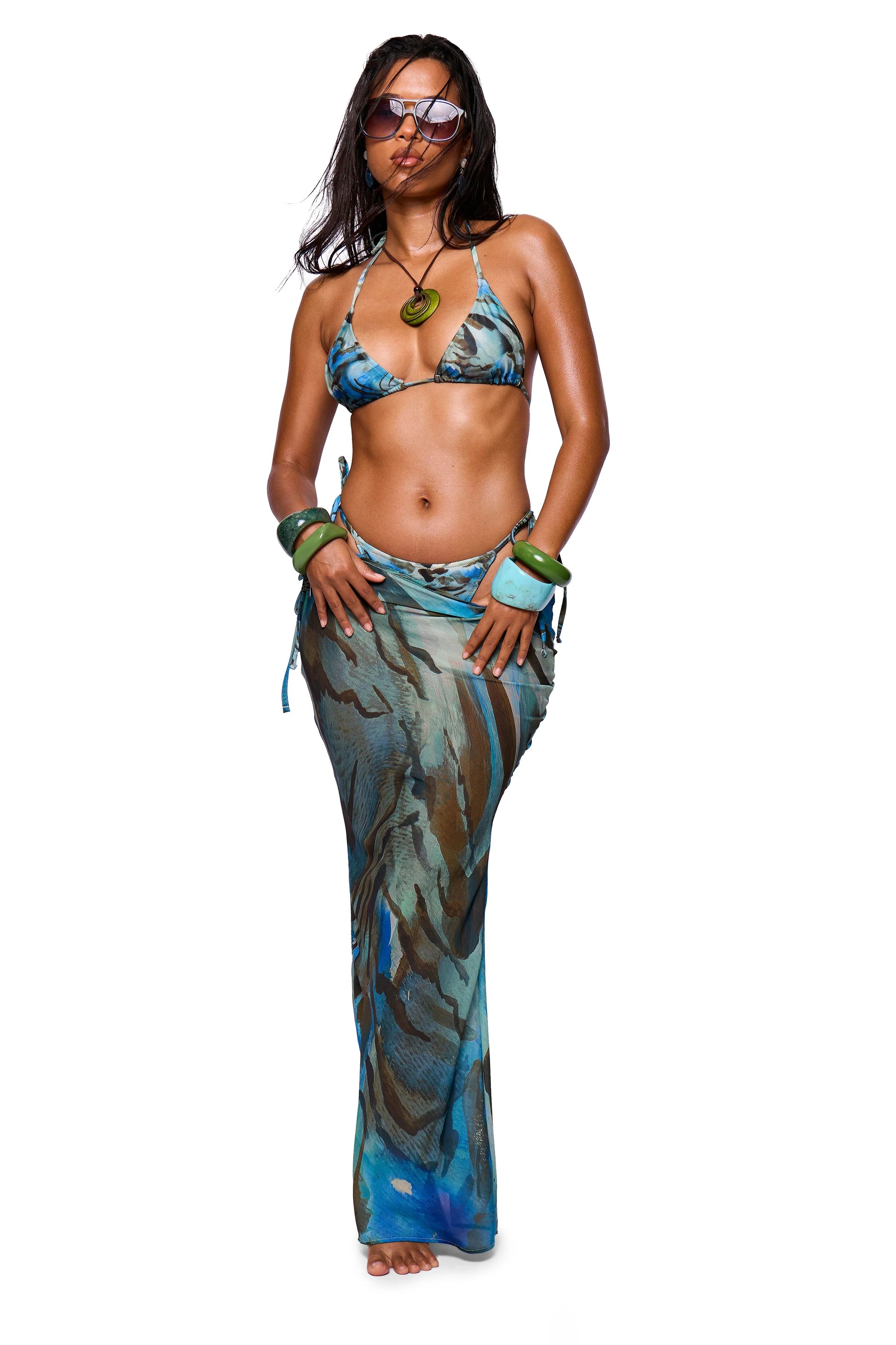 Green Printed Maxi Skirt - Image 5