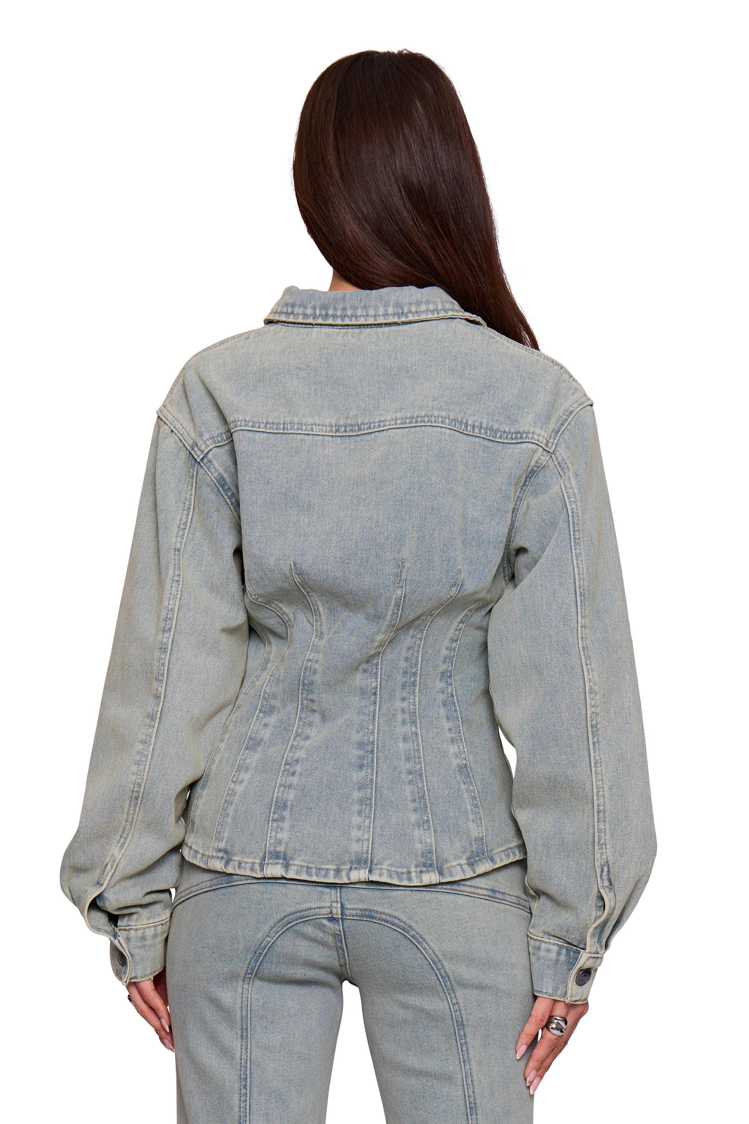 Blue Washed Denim Jacket - Image 4