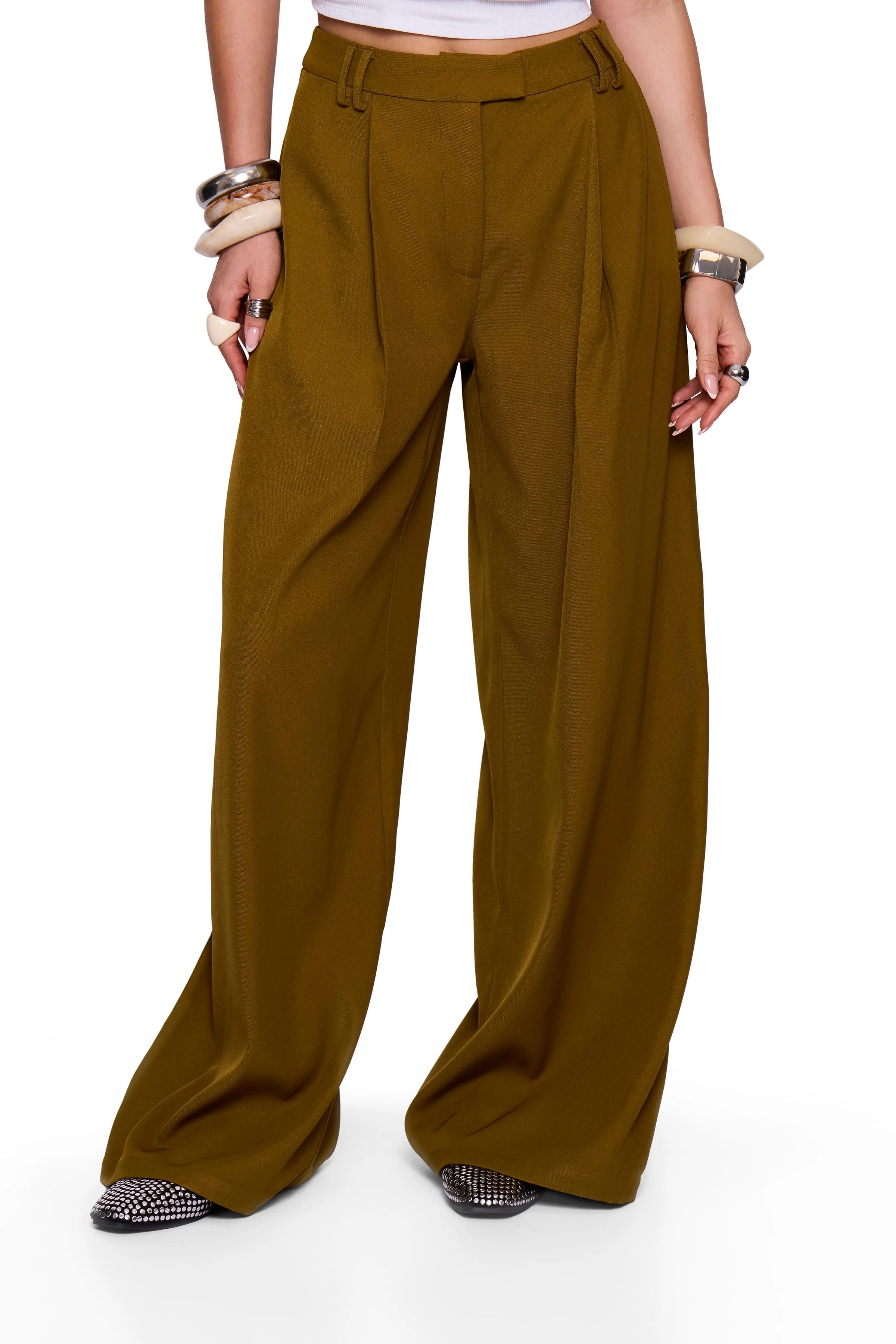 Olive Wide Trouser - Image 2