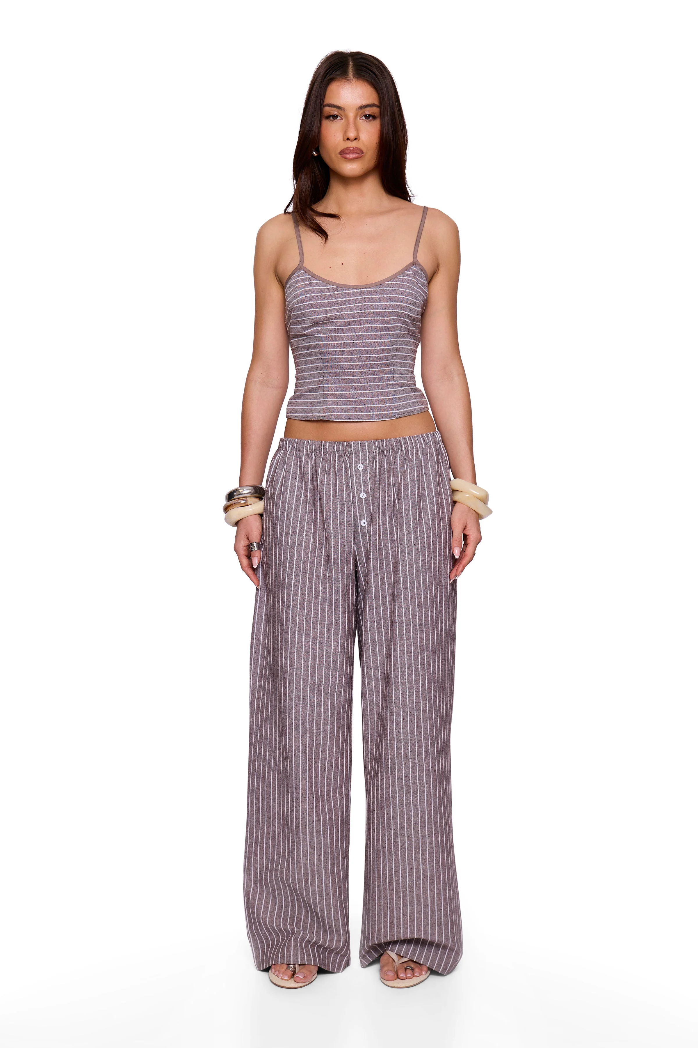 Brown Pinstripe Cami - Image 2