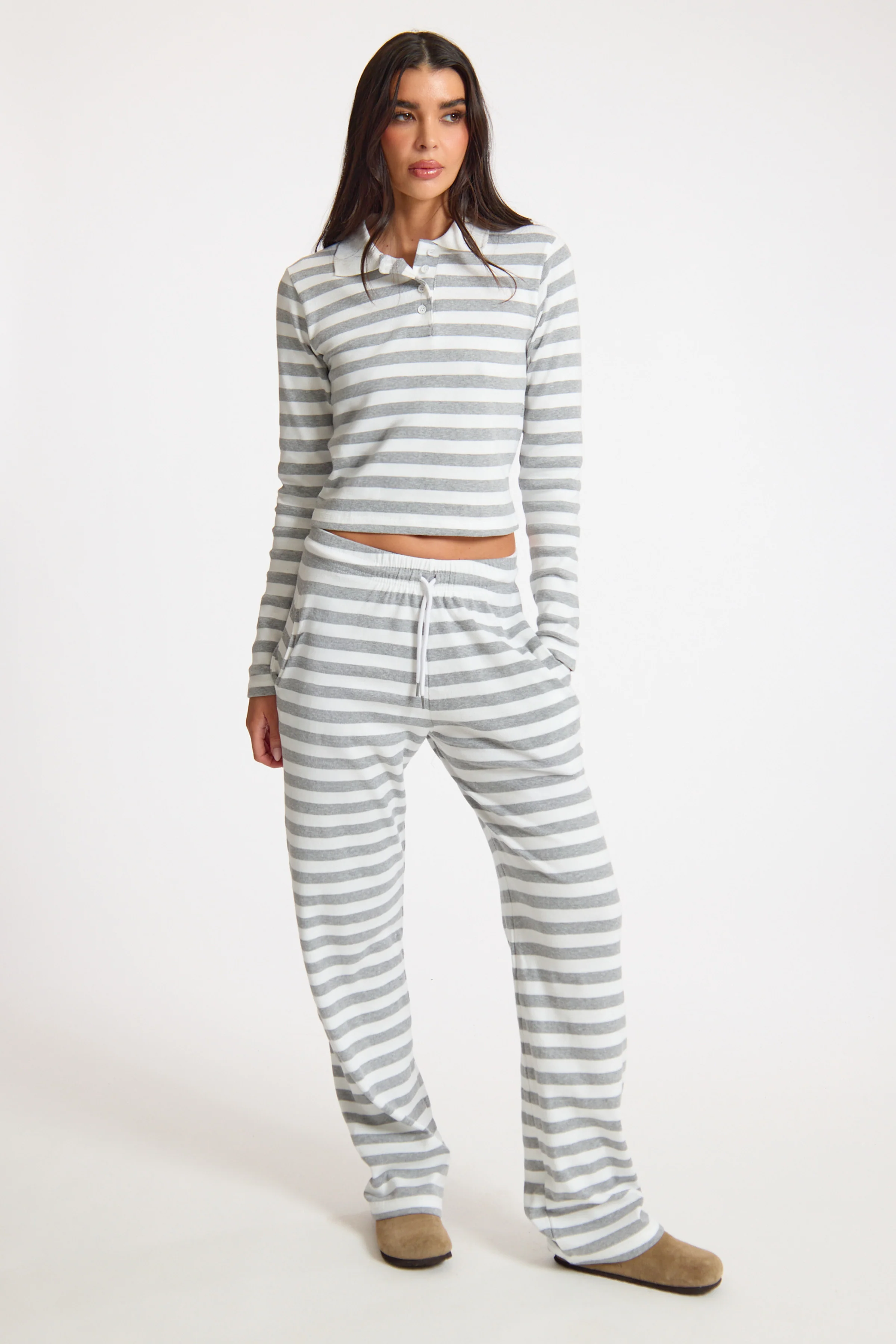 White Stripe Striped Relaxed Rib Jogger - Image 3
